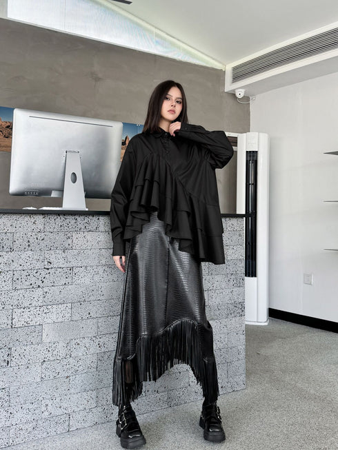 Cascade Layer Frill Blouse